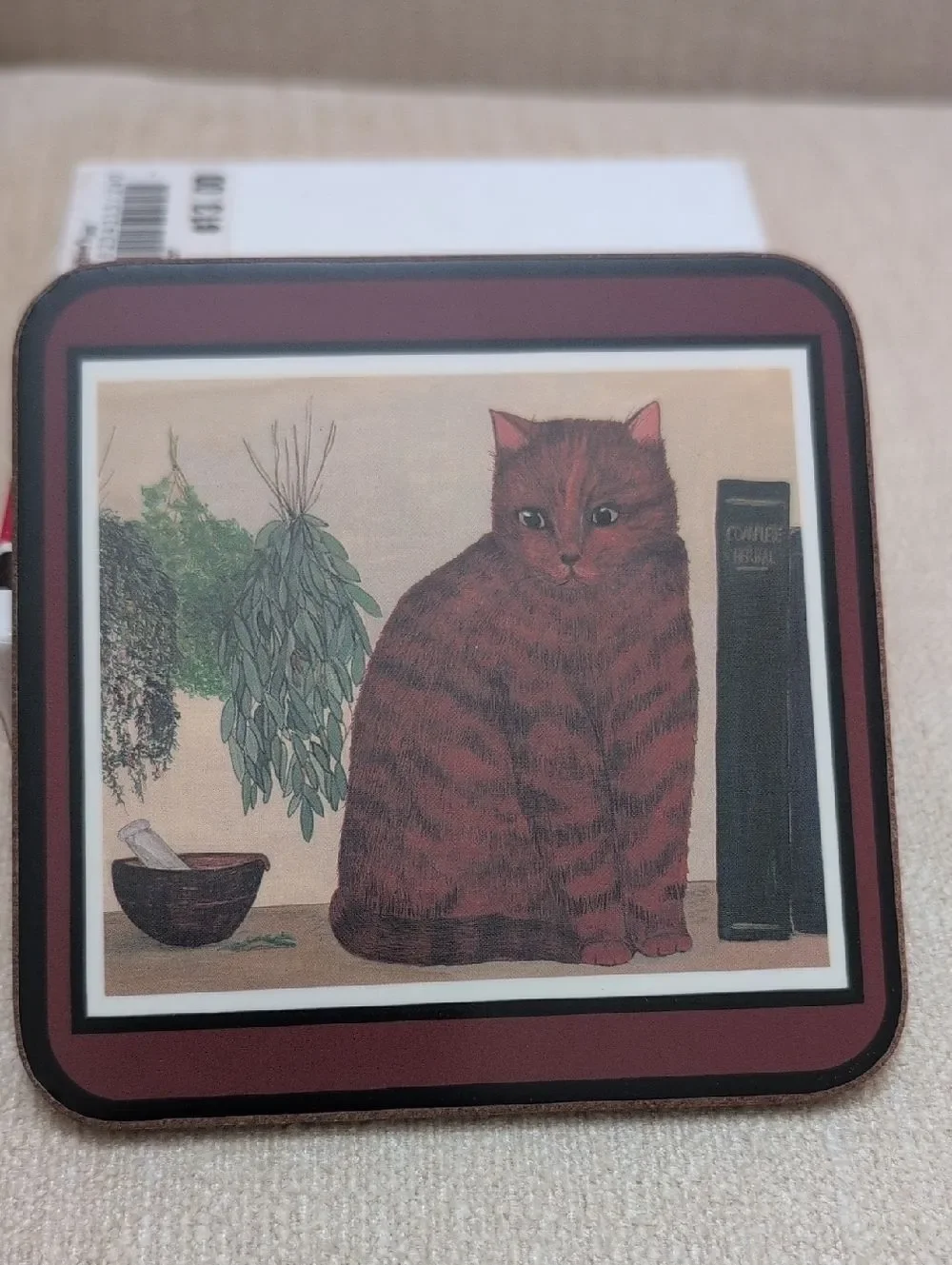 Vintage Pimpernel Cat Coasters Set of 6 Cat and Floral Designs Made in England